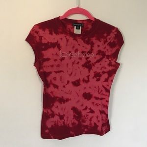 Bebe classic baby doll t-shirt, pink/red tie dye